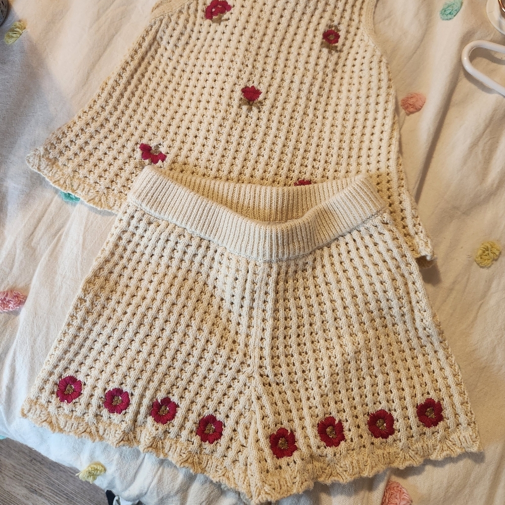 Zara Beige Knit Matching Set